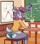  absa absurd_res anthro bovid caprine clothing female goat hi_res looking_at_viewer lovers_of_aether mammal marcodile panties rivals_of_aether school solo unaware underwear upskirt video_games 