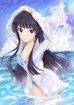  bikini mogami_shizuka open_shirt see_through so_korokoro swimsuits the_idolm@ster the_idolm@ster_million_live! wet wet_clothes 