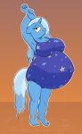  absurd_res anthro belly big_belly blush breasts cleavage clothed clothing comfyplum equid female friendship_is_magic hi_res horn mammal my_little_pony pregnant smile solo swimwear trixie_(mlp) unicorn wet 