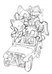  amy_rose blaze_the_cat breast_grab breasts cream_the_rabbit driving female genitals group hand_on_breast monochrome nude pussy rouge_the_bat sonic_riders sonic_the_hedgehog_(series) tojyo1942 truck_(vehicle) vehicle wave_the_swallow 