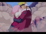  1girl blonde_hair couple haruno_sakura hetero kiss ladygt93 letterboxed naruto_(series) naruto_shippuuden ninja pink_hair sennin_mode uzumaki_naruto 