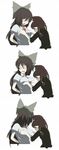  animal_ears bad_id bad_pixiv_id bdsm black_hair blush bondage bound bow braid breast_envy breast_grab breast_lift breast_squeeze breasts cat_ears comic cuffs grabbing groping hair_bow handcuffs highres kaenbyou_rin long_hair medium_breasts multiple_girls pointy_ears red_hair reiuji_utsuho sakurai_energy silent_comic tears touhou twin_braids 