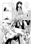  :t comic fujiwara_no_mokou greyscale hachi_(chihagura) highres houraisan_kaguya kiss monochrome multiple_girls non-web_source surprised touhou translated yuri 