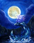  bad_pixiv_id clefable closed_eyes evolutionary_stone full_moon gen_1_pokemon moon moon_stone nature night no_humans oekaki pokemon pokemon_(creature) yorozuyo 