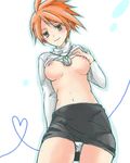  1girl azusa_(pokemon) breasts bridgette lowres natsu315 panties pokemon solo underwear 