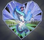  &lt;3 2020 absurd_res alternate_species blue_hair crossgender crown crystal_empire equid eyes_closed friendship_is_magic gleaming_shield_(mlp) hair hi_res horn insect_wings long_hair mammal mtf_crossgender my_little_pony shining_armor_(mlp) silfoe solo stained_glass tiara winged_unicorn wings 