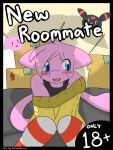  3:4 anthro blush clothing comic duo eeveelution english_text girly hi_res legendary_pok&eacute;mon male mew myuu_(rivvoncat) nintendo open_mouth pok&eacute;mon pok&eacute;mon_(species) rivvoncat text umbreon video_games 