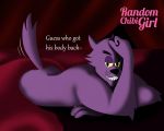  2018 anthro bernard_(ok_k.o.!_lbh) butt canid canine canis cartoon_network dialogue english_text looking_at_viewer male mammal muscular nude ok_k.o.!_let&#039;s_be_heroes pose purple_body smile solo text unknown_artist were werecanid werecanine werewolf wolf 