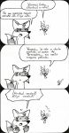  anthro check_translation comic dialogue duo el_se&ntilde;or_erizo female hi_res humor laugh mammal monochrome procyonid raccoon simple_background simple_eyes spanish_text speech_bubble text translation_request 