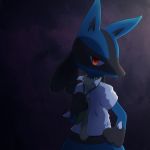  1:1 2019 3_fingers anthro blue_body blue_ears clothed clothing fingers fur kemonobito looking_at_viewer lucario necktie nintendo open_shirt pok&eacute;mon pok&eacute;mon_(species) shirt solo topwear video_games 