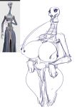  2017 alien bald ber00 big_breasts breasts collar curvy_figure female hi_res kaminoan lips long_neck mostly_nude nipples not_furry puffy_nipples sketch solo star_wars taun_we thick_lips thick_thighs unfinished voluptuous 