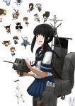  6+girls absurdres admiral_(kantai_collection) aoki_hagane_no_arpeggio atago_(kantai_collection) black_eyes black_hair blue_sailor_collar blue_skirt chibi cowboy_shot crossover fubuki_(kantai_collection) haruna_(aoki_hagane_no_arpeggio) hatsuyuki_(kantai_collection) hibiki_(kantai_collection) highres hiryuu_(kantai_collection) hitokoe inazuma_(kantai_collection) iona ise_(kantai_collection) kaga_(kantai_collection) kantai_collection kirishima_(aoki_hagane_no_arpeggio) long_hair looking_at_viewer low_ponytail lycoris_fubuki machinery multiple_girls mutsu_(kantai_collection) nagato_(kantai_collection) pleated_skirt ponytail sailor_collar school_uniform sendai_(kantai_collection) serafuku shigure_(kantai_collection) shiranui_(kantai_collection) short_ponytail sidelocks simple_background skirt smokestack solo_focus stuffed_animal stuffed_toy takao_(aoki_hagane_no_arpeggio) teddy_bear torpedo_launcher white_background yotarou_(aoki_hagane_no_arpeggio) 