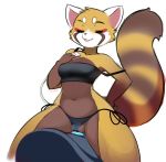  aggressive_retsuko ailurid anthro bikini clothed clothing controller dildo eyes_closed female genitals long_tail machine mammal plump_labia pussy red_panda remote_control retsuko sanrio sex_toy solo swimwear sybian tsampikos 