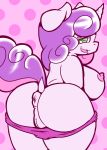  anthro anthrofied anus big_breasts big_butt breasts butt clothing equid female friendship_is_magic fu-do genitals hi_res horn huge_butt looking_back mammal my_little_pony nipples panties panties_down pussy raised_tail solo sweetie_belle_(mlp) thick_thighs underwear unicorn 