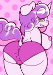  anthro anthrofied big_breasts big_butt breasts butt clothed clothing equid female friendship_is_magic fu-do hi_res horn huge_butt looking_back mammal my_little_pony nipples panties raised_tail solo sweetie_belle_(mlp) thick_thighs topless underwear unicorn 