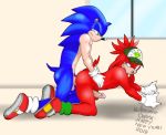  all_fours anal ancient-onyx anthro balls butt clothing duo genitals hat headgear headwear hi_res knuckles_the_echidna male male/male mostly_nude penis sonic_the_hedgehog sonic_the_hedgehog_(series) vein veiny_penis 