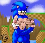  abs ancient-onyx anthro balls bodily_fluids dicknipples genital_fluids genitals hi_res male multi_genitalia multi_penis nude penis precum solo sonic_the_hedgehog sonic_the_hedgehog_(series) vein veiny_penis what 