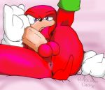  ancient-onyx anthro anus balls butt genitals hi_res knuckles_the_echidna looking_at_viewer male masturbation nipples penis raised_leg solo sonic_the_hedgehog_(series) spread_legs spreading 