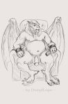  armor balls barazoku belly bracers chair controller digital_media_(artwork) disney drawing furniture gargoyle gargoyles genitals hudson male nude old overweight overweight_male penis relaxing remote_control sitting sofa solo watching_tv wings 