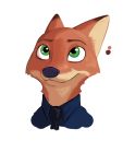  2020 3:4 ambiguous_gender anthro bust_portrait canid canine cheek_tuft clothed clothing color_swatch dipstick_ears disney facial_tuft fox green_eyes inner_ear_fluff mammal multicolored_ears neck_tuft necktie nick_wilde open_mouth open_smile portrait red_fox simple_background smile solo tggeko tuft white_background zootopia 