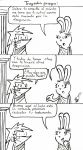  absurd_res anthro clothed clothing dialogue duo el_se&ntilde;or_erizo erizo eulipotyphlan eyelashes eyewear fanny female greek hedgehog hi_res humor lagomorph leporid male male/female mammal monochrome rabbit simple_background spanish_text speech_bubble text toga 