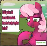  blush cheerilee_(mlp) chest_tuft dialogue duo equid equine female feral friendship_is_magic horse human larger_female male male/female mammal micro my_little_pony nignogs pony size_difference smaller_male tuft 