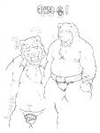  ! 2013 ? anthro balls belly flaccid genitals hi_res japanese_text kemono male mammal monochrome moobs navel nipples overweight overweight_male penis pubes simple_background solo suishou0602 sumo text ursid white_background 