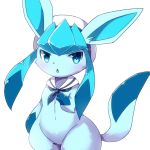  1girl blue_eyes blush commentary_request furry gen_4_pokemon glaceon hat kemoribon open_mouth pokemon sailor_collar sailor_hat simple_background solo white_background wide_hips 