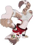  absurd_res anthro athletic domestic_cat felid feline felis hi_res male mammal manadezimon nekojishi shu-chi solo upside_down 