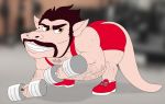  anthro ashwolves5 exercise humanoid hybrid male mammal richard solo weightlifting workout 