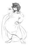  anthro belly big_belly eyeshadow girly kigurumi makeup male monochrome reptile sammy73 scalie sidney_(sammy73) sketch snake solo vore 