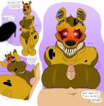  &lt;3 2020 absurd_res animatronic anthro blush bodily_fluids breasts claws crossgender dialogue digital_media_(artwork) duo english_text female five_nights_at_freddy&#039;s five_nights_at_freddy&#039;s_4 genital_fluids genitals glowing glowing_eyes hi_res hole_(anatomy) human looking_at_another looking_at_partner looking_at_penis looking_at_viewer looking_pleasured machine male male/female mammal nightmare_fredbear_(fnaf) nightmarebearpuff nipples nude penetration penis precum profanity purple_nipples purple_pussy pussy red_eyes robot sex sharp_claws sharp_teeth signature standing stomach_mouth teeth text titfuck ursid vaginal vaginal_penetration video_games 