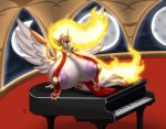  absurd_res amber_eyes anthro anthrofied areola big_breasts blues64 breasts daybreaker_(mlp) equid fire flaming_hair friendship_is_magic full_moon grand_piano hi_res horn huge_breasts hyper hyper_breasts keyboard_instrument mammal marauder6272 microphone moon musical_instrument my_little_pony nipple_outline nipples piano pose pseudo_hair red_sclera story story_in_description winged_unicorn wings 