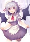  maid nenobi_(nenorium) remilia_scarlet skirt_lift thighhighs touhou wings 