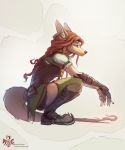  2020 5_fingers alectorfencer anthro brown_hair canid canine canis clothed clothing coyote digital_media_(artwork) female fingers hair mammal solo 