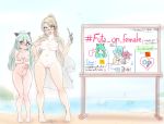  1boy beach blonde_hair blush breasts chalkboard character_request day exhibitionism female_admiral_(kantai_collection) futa_with_female futanari glasses highres kantai_collection long_hair multiple_girls navel nipples nude open_mouth outdoors penis pussy pussy_juice pussy_juice_puddle sex shinyohara_(pixiv) shore sweat tan tanline water yamakaze_(kantai_collection) 