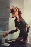  2020 5_fingers anthro brown_hair canid canine canis clothed clothing coyote digital_media_(artwork) eyebrows eyelashes fingers hair hi_res male mammal orphen-sirius solo 