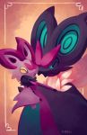  ^_^ closed_eyes commentary creature english_commentary facing_another family gen_6_pokemon happy highres holding holding_pokemon no_humans noibat noivern pokemon pokemon_(creature) pombei signature 