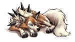  ambiguous_gender black_claws black_nose black_pawpads blue_eyes brown_body brown_fur canid canine claws ear_tuft eyebrows feral fur kenket lycanroc lying mammal midday_lycanroc nintendo pawpads pok&eacute;mon pok&eacute;mon_(species) tuft video_games whiskers white_body white_fur white_inner_ear 