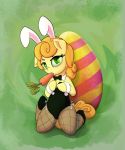  bow_tie bunny_costume carrot carrot_top_(mlp) clothing costume earth_pony easter_egg egg equid equine fake_ears fake_rabbit_ears female feral food friendship_is_magic hi_res horse in_mouth k1emm looking_at_viewer mammal my_little_pony plant pony solo vegetable 