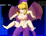  absurd_res anthro blonde_hair breasts duo female forced gameplay_mechanics hair hi_res human male male/female mammal metroid mildred_(artist) nintendo ponytail rape ridley samus_aran scalie sex stand_and_carry_position standing standing_sex tongue video_games wings 