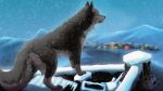  ambiguous_gender arcticlune balto balto_(film) building canid canine canis digital_media_(artwork) domestic_dog feral fur grey_body grey_fur house husky mammal mountain nordic_sled_dog snow spitz yellow_eyes 