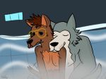  anthro beastars canid canine canis caramel_(natedraws17) duo hyaenid legoshi_(beastars) male male/male mammal natedraws17 wolf 