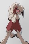  2:3 ambiguous_gender anthro azzai canid canine claws digital_media_(artwork) fur looking_at_viewer lycanroc mammal midnight_lycanroc nintendo pok&eacute;mon pok&eacute;mon_(species) smile solo video_games white_body white_fur 