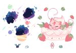  alcremie bulbasaur charamells closed_eyes commentary cosmog english_commentary facing_viewer full_body fusion gen_1_pokemon gen_7_pokemon gen_8_pokemon highres legendary_pokemon multiple_fusions no_humans pokemon simple_background snom white_background 