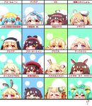  &gt;_&lt; 6+girls :d ;) absurdres ahoge amiya_(arknights) animal_ear_fluff animal_ears arknights azur_lane bangs beret black_bow black_hair blonde_hair blue_bow blue_eyes blue_hair blush bow brown_eyes brown_hair bunny_ears charlotta_fenia chibi closed_eyes closed_mouth commentary_request copyright_name copyright_request crown disgaea earmuffs ears_through_headwear eyebrows_visible_through_hair facial_mark flying_sweatdrops granblue_fantasy green_eyes green_hair grey_eyes hair_between_eyes hair_bobbles hair_ornament hand_up hands_up harvin hat heart high_ponytail highres holding holding_spoon i-8_(kantai_collection) idolmaster idolmaster_cinderella_girls jacqueline_(show_by_rock!!) kantai_collection kurukurumagical light_brown_hair makai_senki_disgaea_5 minazuki_(azur_lane) mini_crown multicolored_hair multiple_girls one_eye_closed open_mouth ponytail purple_eyes red_headwear school_hat shell_hair_ornament short_eyebrows show_by_rock!! silver_hair smile sparkle spoon striped striped_bow thick_eyebrows tilted_headwear translation_request turtle_shell two-tone_hair usalia_(disgaea) v-shaped_eyebrows white_headwear xd yellow_headwear yusa_kozue 