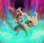  commentary creature english_commentary full_body gen_5_pokemon highres kyurem legendary_pokemon looking_at_viewer multiple_sources no_humans pokemon pokemon_(creature) salanchu solo standing white_kyurem 