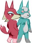  animal_crossing anthro breasts butt canid canine canis duo female female/female freya_(animal_crossing) fur genitals mammal moist_animal multicolored_body multicolored_fur nintendo pussy skye_(animal_crossing) two_tone_body two_tone_fur video_games wolf 