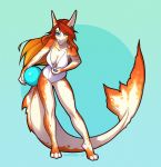  anthro breasts cleavage clothed clothing female fish hair looking_at_viewer marine shark smile solo spefides standing swimsuit wide_hips 