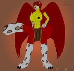  alternate_universe anthro athletic athletic_female avian big_breasts black_nipples breasts canid canine canis chrislhi claws clothed clothing dots dragon european_mythology feathered_wings feathers felid female greek_mythology grin hi_res hybrid lhira(chrislhi) loincloth long_tail mammal muscular muscular_female mythological_avian mythological_firebird mythology nipples pantherine phoenix pose smile smirk snow_leopard solo topless wings wolf 